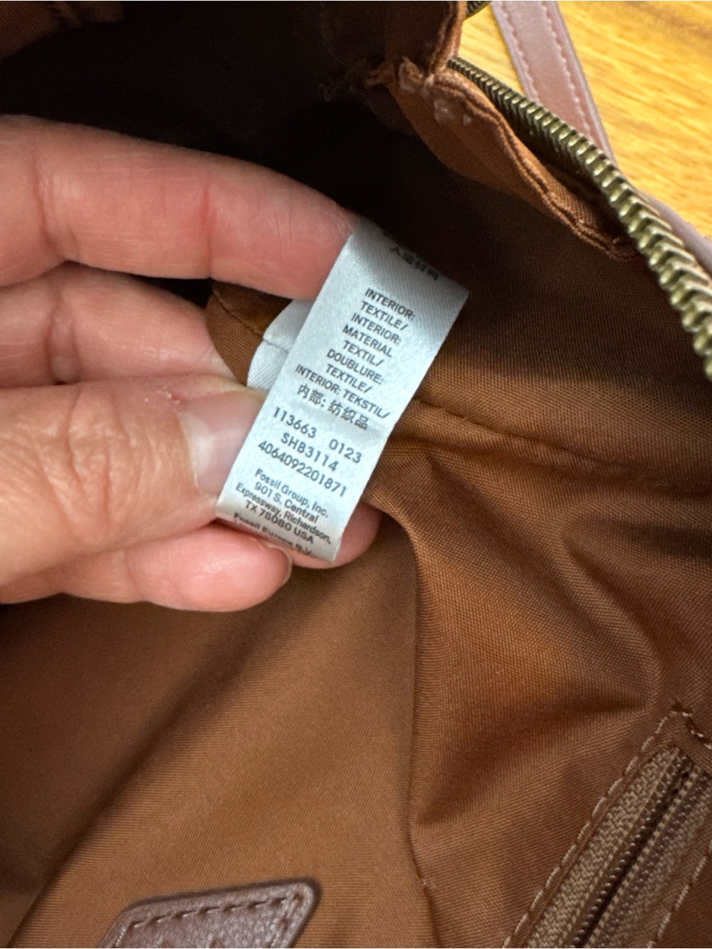 Fossil Sydney satchel bag multi-colored striped pattern - Picture 13 of 13